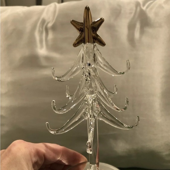 Tabletop Crystal Tree 6", Mirror Accent/ Glass Removable -Present Ornaments - Picture 4 of 8